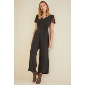 Amour Vert Stripe Cupro Black Jumpsuit Size XS